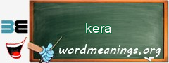 WordMeaning blackboard for kera